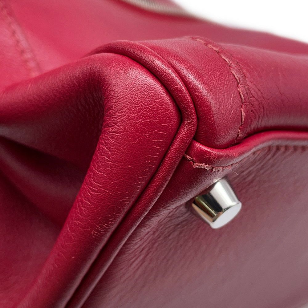 エルメス ハンドバッグ ケリーラキ32 ルビー/シルバー金具 スイフト □O刻印 2wayショルダー