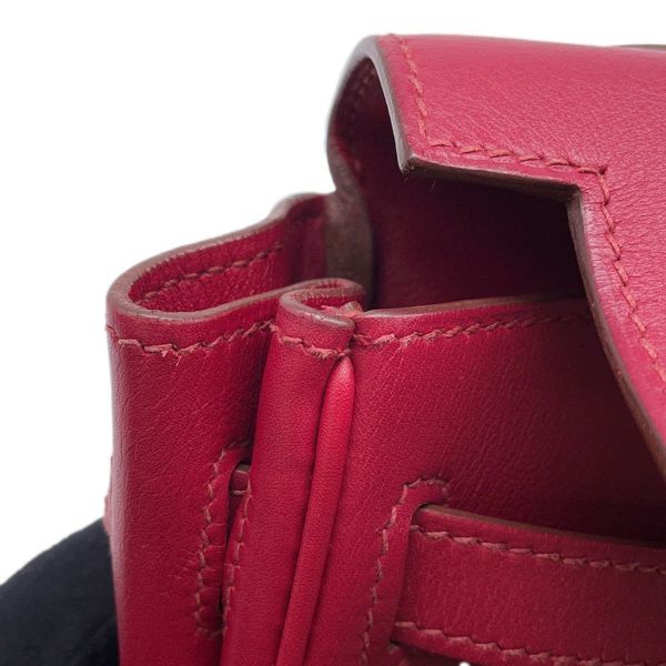 エルメス ハンドバッグ ケリーラキ32 ルビー/シルバー金具 スイフト □O刻印 2wayショルダー