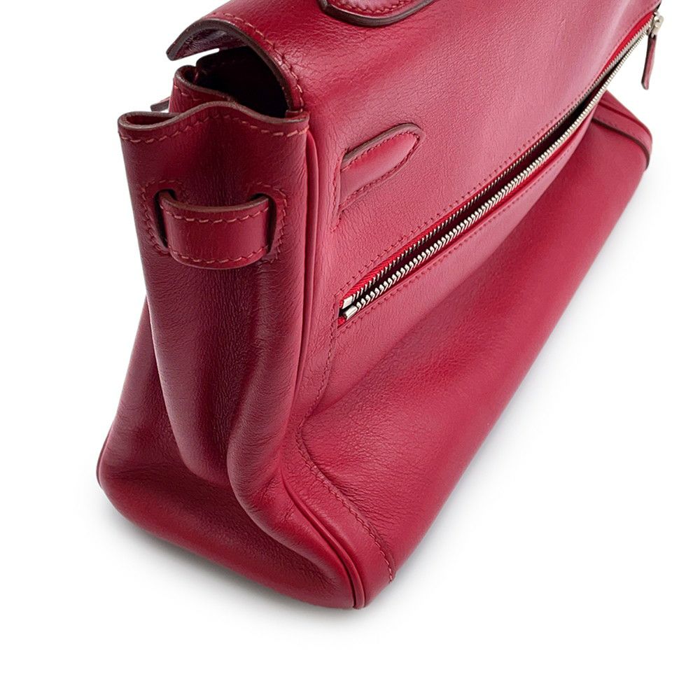 エルメス ハンドバッグ ケリーラキ32 ルビー/シルバー金具 スイフト □O刻印 2wayショルダー