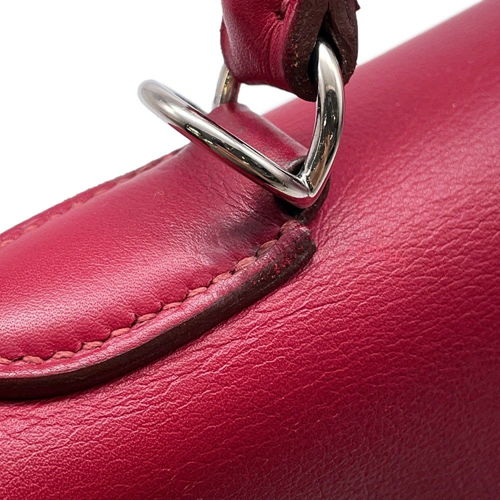 エルメス ハンドバッグ ケリーラキ32 ルビー/シルバー金具 スイフト □O刻印 2wayショルダー