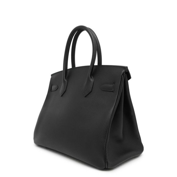 エルメス バーキン30 ブラック/シルバー金具 エプソン □L刻印 HERMES Birkin ハンドバッグ 黒
