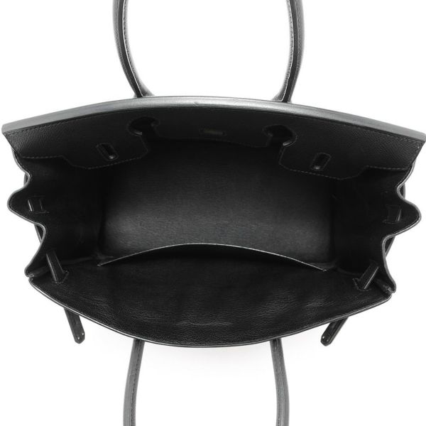 エルメス バーキン30 ブラック/シルバー金具 エプソン □L刻印 HERMES Birkin ハンドバッグ 黒