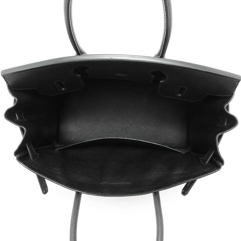 エルメス バーキン30 ブラック/シルバー金具 エプソン □L刻印 HERMES Birkin ハンドバッグ 黒