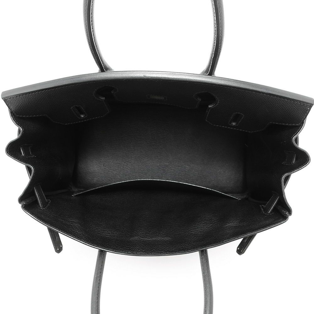 エルメス バーキン30 ブラック/シルバー金具 エプソン □L刻印 HERMES Birkin ハンドバッグ 黒