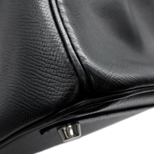 エルメス バーキン30 ブラック/シルバー金具 エプソン □L刻印 HERMES Birkin ハンドバッグ 黒