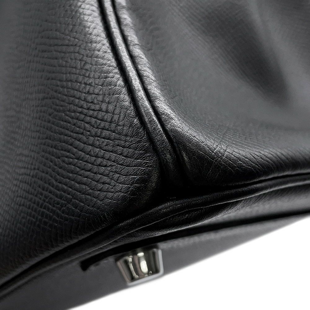 エルメス バーキン30 ブラック/シルバー金具 エプソン □L刻印 HERMES Birkin ハンドバッグ 黒
