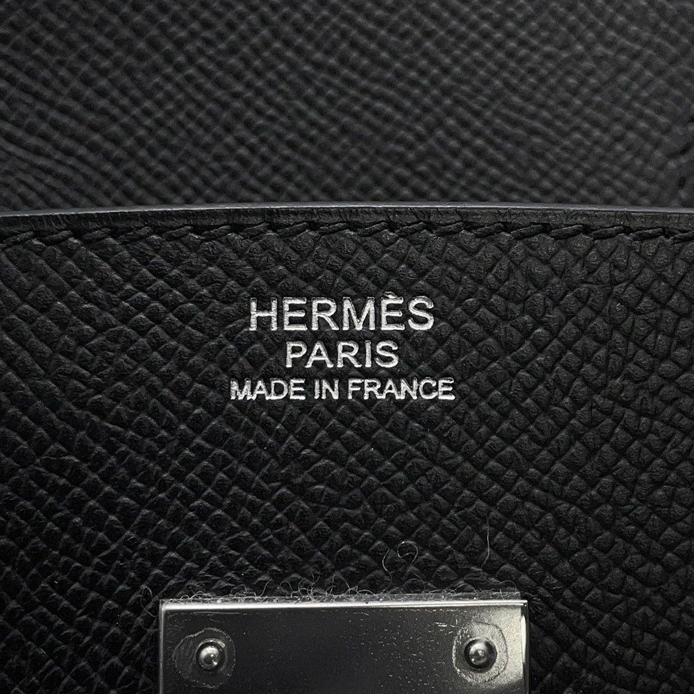 エルメス バーキン30 ブラック/シルバー金具 エプソン □L刻印 HERMES Birkin ハンドバッグ 黒