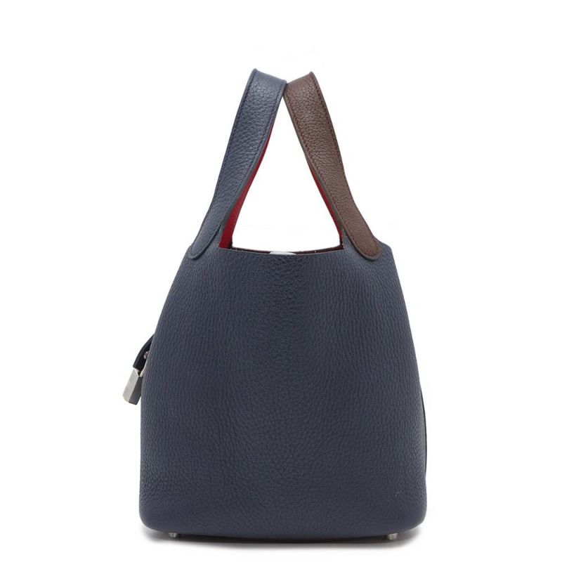 エルメス ピコタンロックPM カザック2 ブルーニュイ/ルージュセリエ/フランボワーズ/シルバー金具 トリヨンクレマンス Z刻印