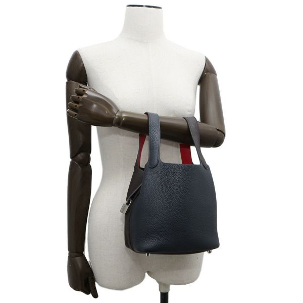 エルメス ピコタンロックPM カザック2 ブルーニュイ/ルージュセリエ/フランボワーズ/シルバー金具 トリヨンクレマンス Z刻印