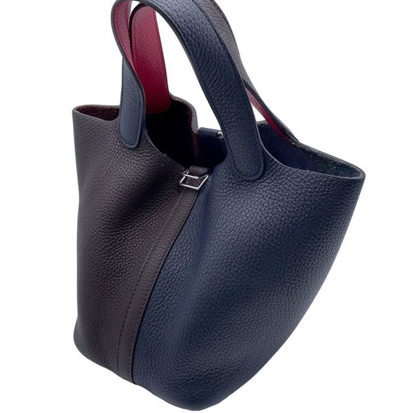 エルメス ピコタンロックPM カザック2 ブルーニュイ/ルージュセリエ/フランボワーズ/シルバー金具 トリヨンクレマンス Z刻印