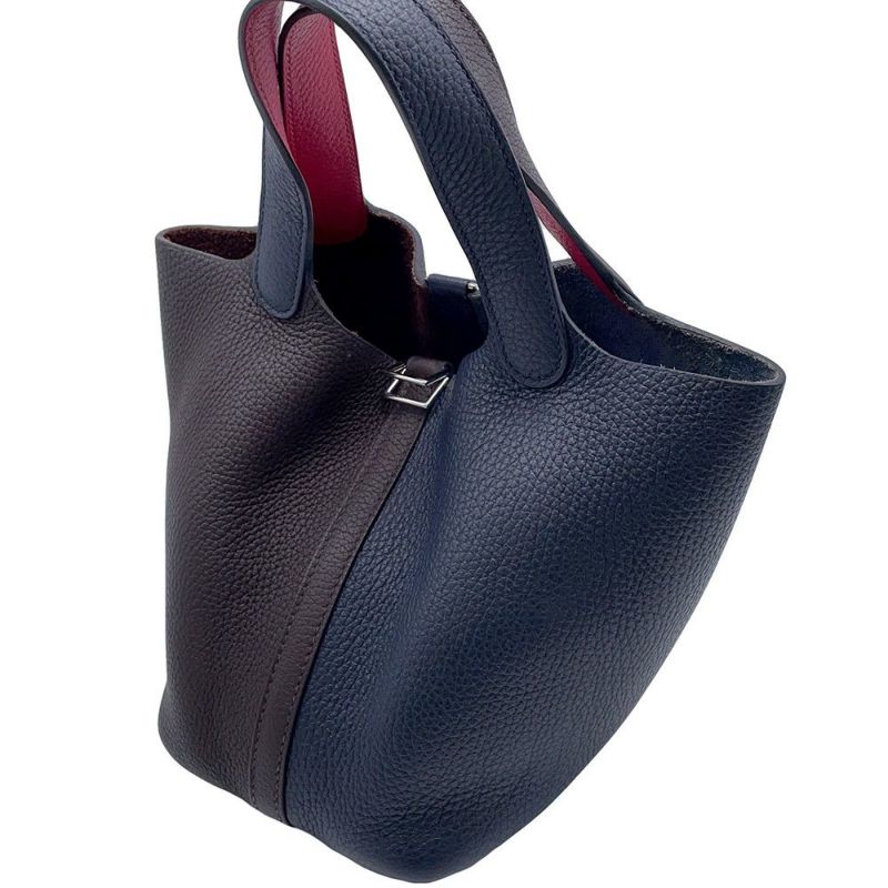 エルメス ピコタンロックPM カザック2 ブルーニュイ/ルージュセリエ/フランボワーズ/シルバー金具 トリヨンクレマンス Z刻印