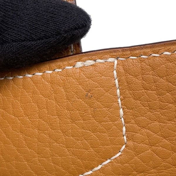 エルメス ブリーフケース サック・ア・デペッシュ38 サフラン/ゴールド金具 アルデンヌ/オーストリッチ 〇O刻印 メンズ