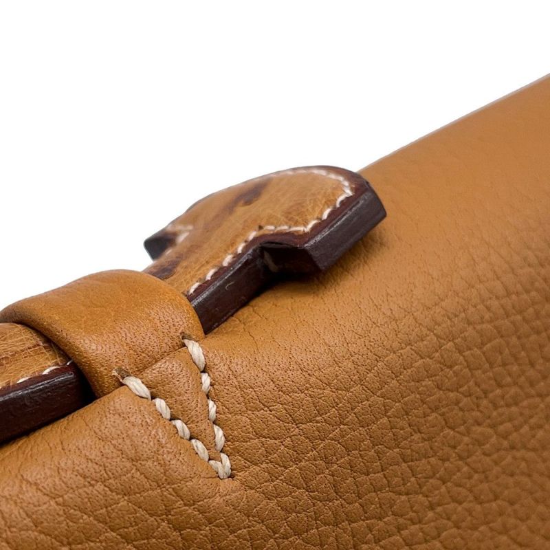 エルメス ブリーフケース サック・ア・デペッシュ38 サフラン/ゴールド金具 アルデンヌ/オーストリッチ 〇O刻印 メンズ