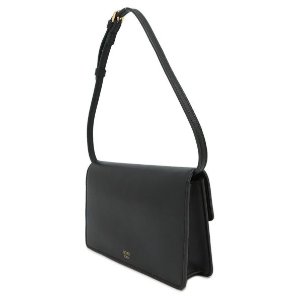 フェンディ ショルダーウォレット FFダイヤモンド レザー 8M0488 FENDI 長財布 黒