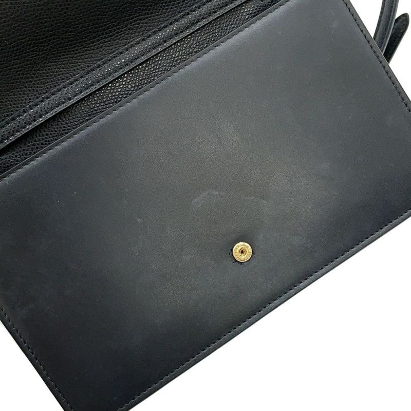 フェンディ ショルダーウォレット FFダイヤモンド レザー 8M0488 FENDI 長財布 黒