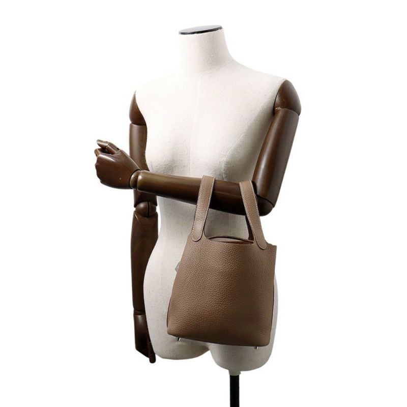 エルメス ハンドバッグ ピコタンロックPM エトゥープ/シルバー金具 トリヨンクレマンス B刻印