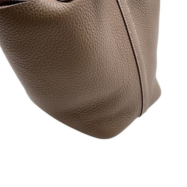 エルメス ハンドバッグ ピコタンロックPM エトゥープ/シルバー金具 トリヨンクレマンス B刻印