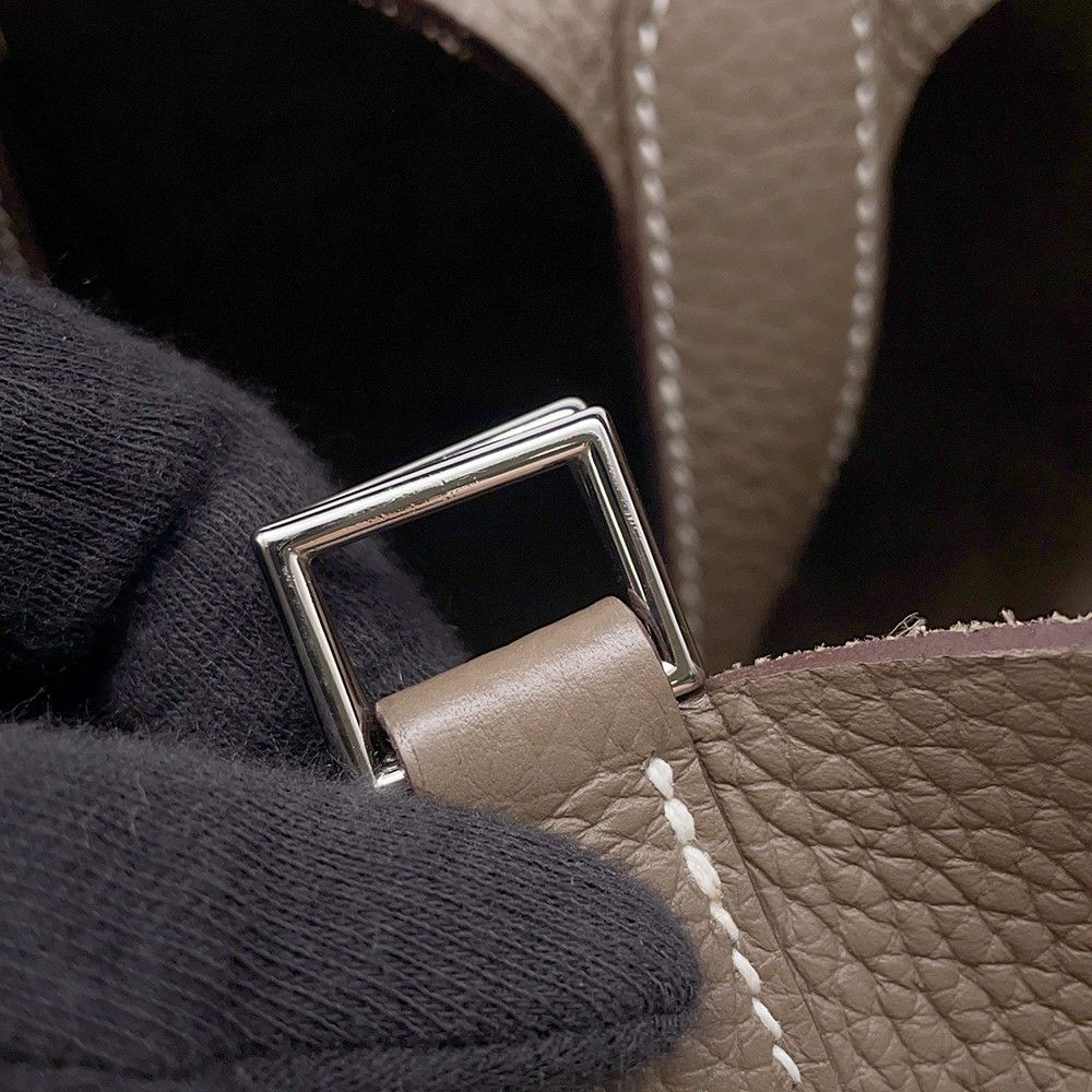 エルメス ハンドバッグ ピコタンロックPM エトゥープ/シルバー金具 トリヨンクレマンス B刻印