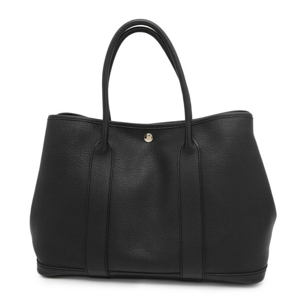 ⭐️ 極美品 エルメス ガーデンパーティ PM トートバッグ ブラック 鑑定済 エルメス トートバッグ ガーデンパーティPM ブラック/シルバー