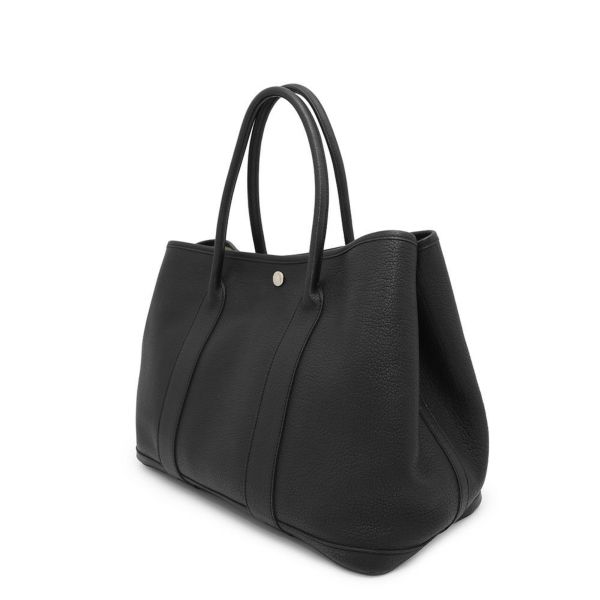 エルメス トートバッグ ガーデンパーティPM ブラック/シルバー金具 カントリー □K刻印 黒