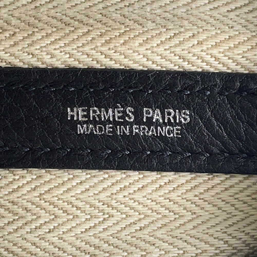 エルメス トートバッグ ガーデンパーティPM ブラック/シルバー金具 カントリー □K刻印 黒