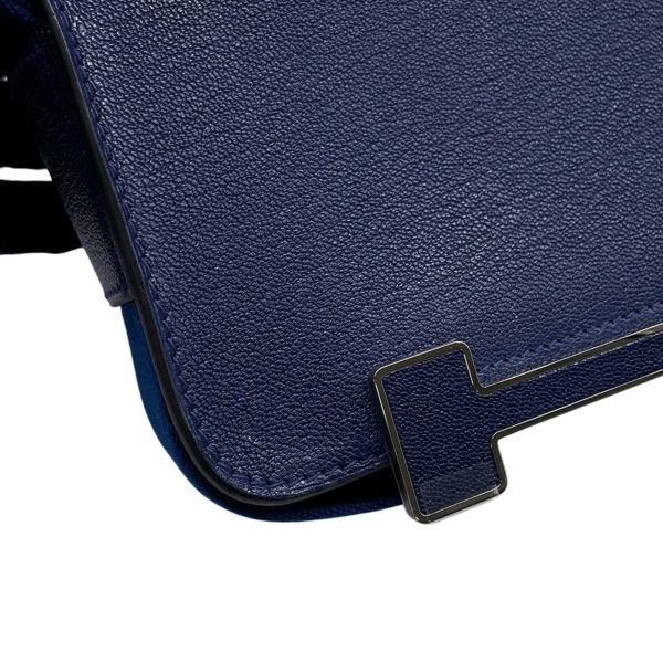 エルメス ショルダーバッグ ゲタ ネイビー/シルバー金具 シェブルミゾル B刻印