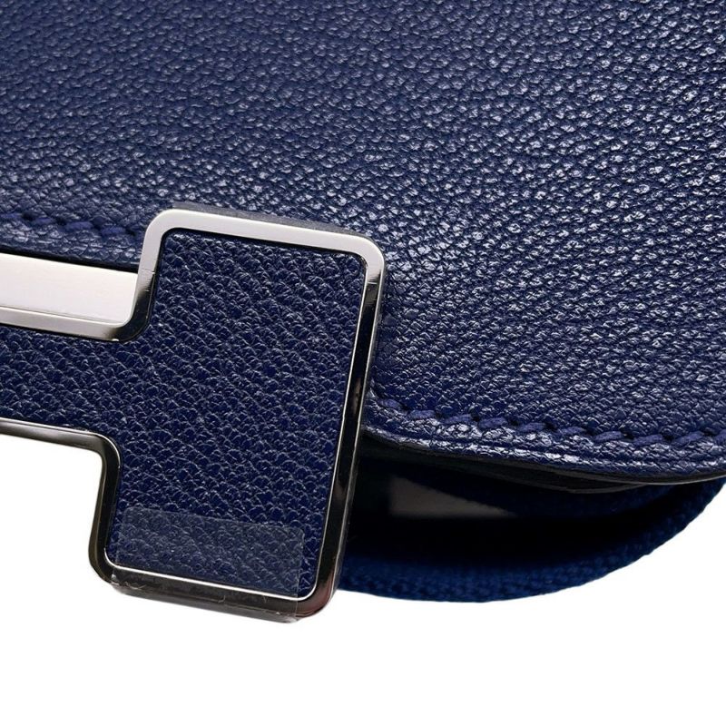 エルメス ショルダーバッグ ゲタ ネイビー/シルバー金具 シェブルミゾル B刻印