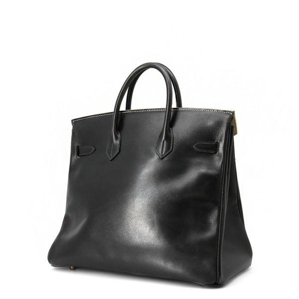 エルメス ハンドバッグ オータクロア32 タッチ ブラック/パーシュマン/ゴールド金具 ボックスカーフ/オーストリッチ 〇Y刻印 黒