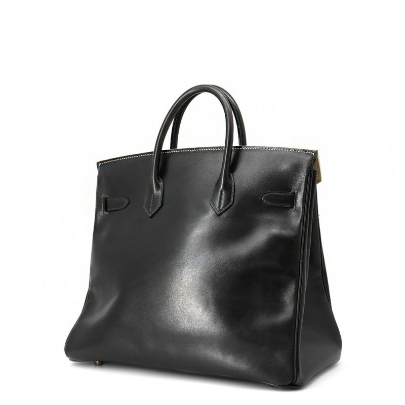 エルメス ハンドバッグ オータクロア32 タッチ ブラック/パーシュマン/ゴールド金具 ボックスカーフ/オーストリッチ 〇Y刻印 黒