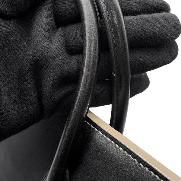 エルメス ハンドバッグ オータクロア32 タッチ ブラック/パーシュマン/ゴールド金具 ボックスカーフ/オーストリッチ 〇Y刻印 黒