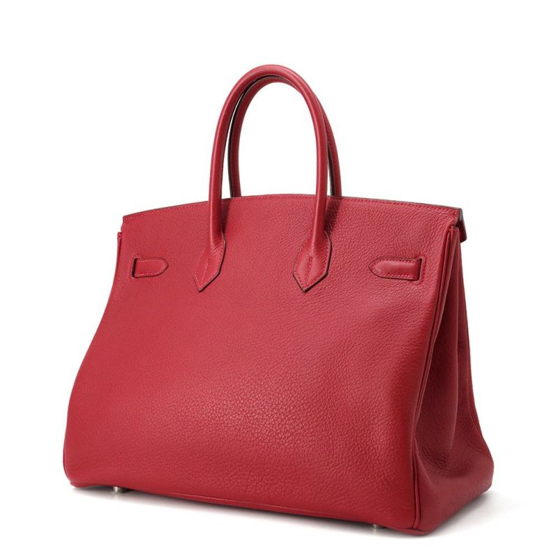 エルメス バーキン35 ルージュカザック/シルバー金具 トリヨンクレマンス □G刻印 HERMES Birkin ハンドバッグ