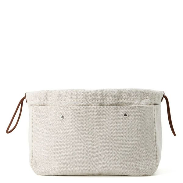 エルメス ポーチ フールビ25 ナチュラル/フォーヴ/シルバー金具 トワルシェブロン/バレニア Y刻 HERMES