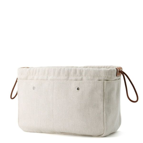 エルメス ポーチ フールビ25 ナチュラル/フォーヴ/シルバー金具 トワルシェブロン/バレニア Y刻 HERMES