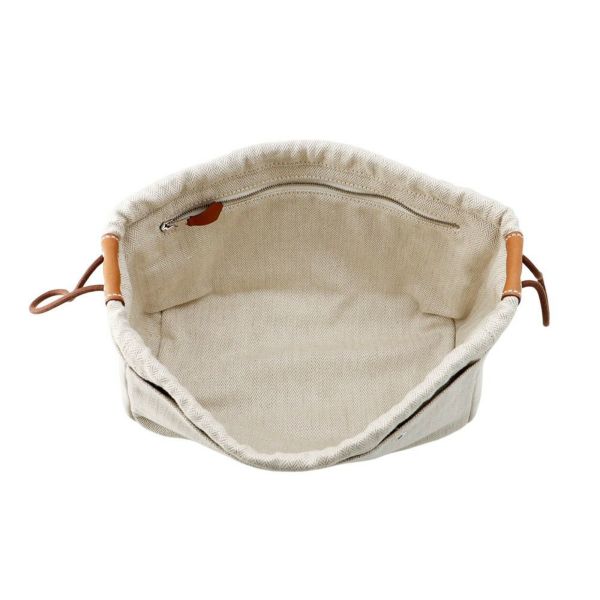 エルメス ポーチ フールビ25 ナチュラル/フォーヴ/シルバー金具 トワルシェブロン/バレニア Y刻 HERMES