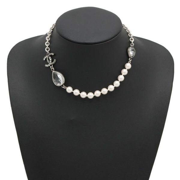 シャネル ネックレス ココマーク 雫モチーフ フェイクパール ラインストーン I24 A ABD783 CHANEL アクセサリー