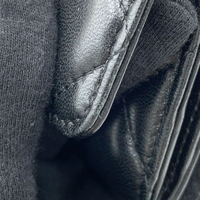 シャネル チェーンウォレット マトラッセ ココマーク ラムスキン AP2056 CHANEL 財布 黒