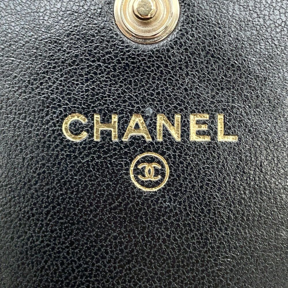 シャネル チェーンウォレット マトラッセ ココマーク ラムスキン AP2056 CHANEL 財布 黒