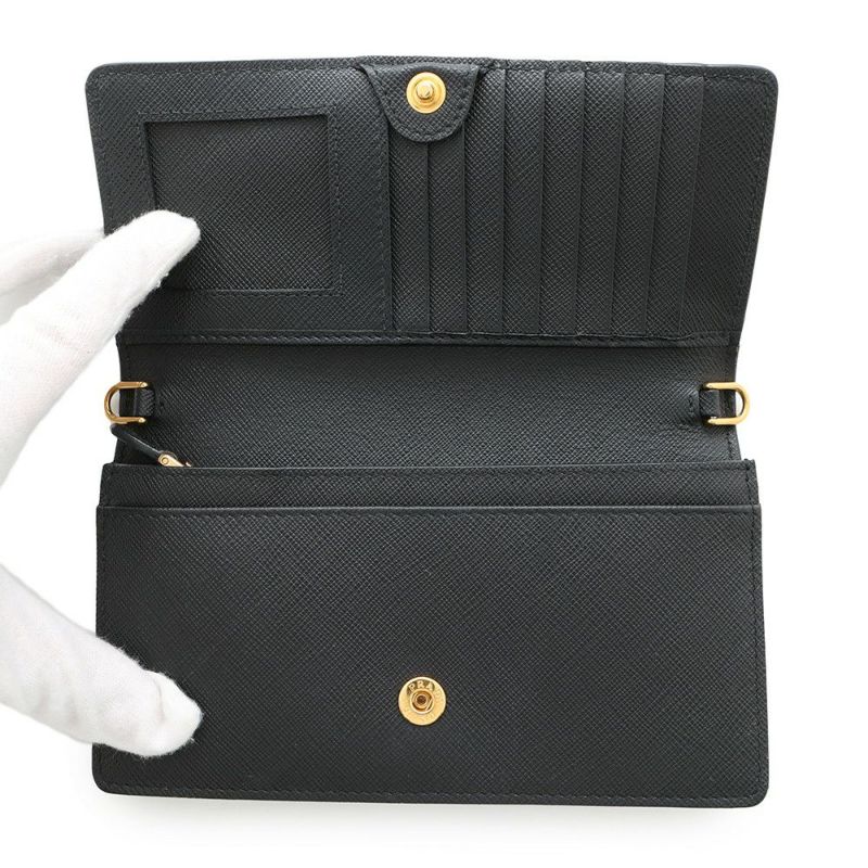 プラダ チェーンウォレット サフィアーノレザー PRADA 財布 黒