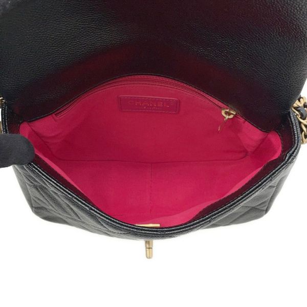 シャネル チェーンショルダーバッグ マトラッセ メロディチェーン ココマーク キャビアスキン AS3103 CHANEL 黒