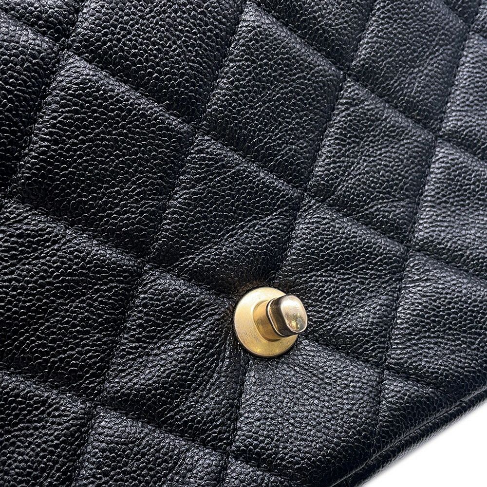 シャネル チェーンショルダーバッグ マトラッセ メロディチェーン ココマーク キャビアスキン AS3103 CHANEL 黒