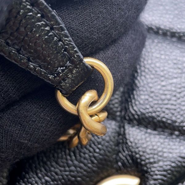シャネル チェーンショルダーバッグ マトラッセ メロディチェーン ココマーク キャビアスキン AS3103 CHANEL 黒