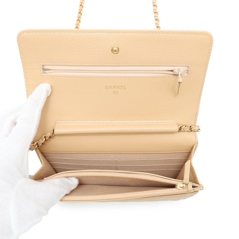 シャネル チェーンウォレット マトラッセ ココマーク キャビアスキン A33814 CHANEL 財布