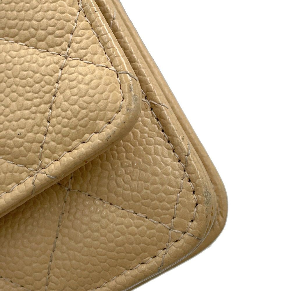 シャネル チェーンウォレット マトラッセ ココマーク キャビアスキン A33814 CHANEL 財布