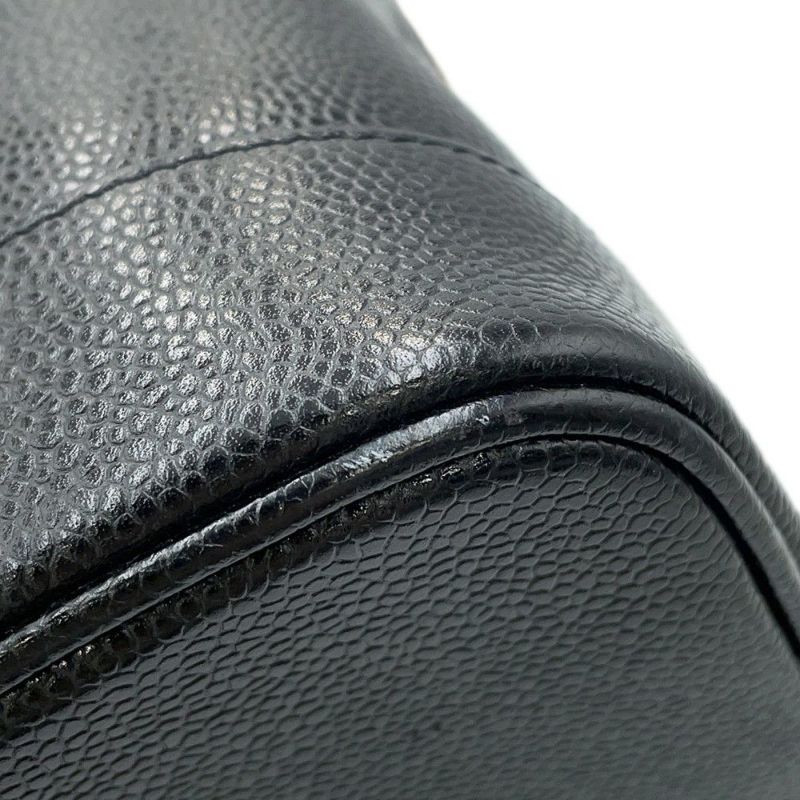 シャネル バニティバッグ ココマーク キャビアスキン 縦型 A01998 CHANEL 化粧ポーチ コスメポーチ 黒