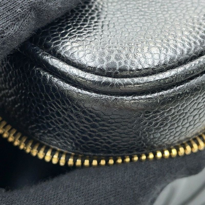 シャネル バニティバッグ ココマーク キャビアスキン 縦型 A01998 CHANEL 化粧ポーチ コスメポーチ 黒