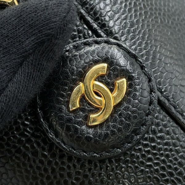 シャネル バニティバッグ ココマーク キャビアスキン 縦型 A01998 CHANEL 化粧ポーチ コスメポーチ 黒