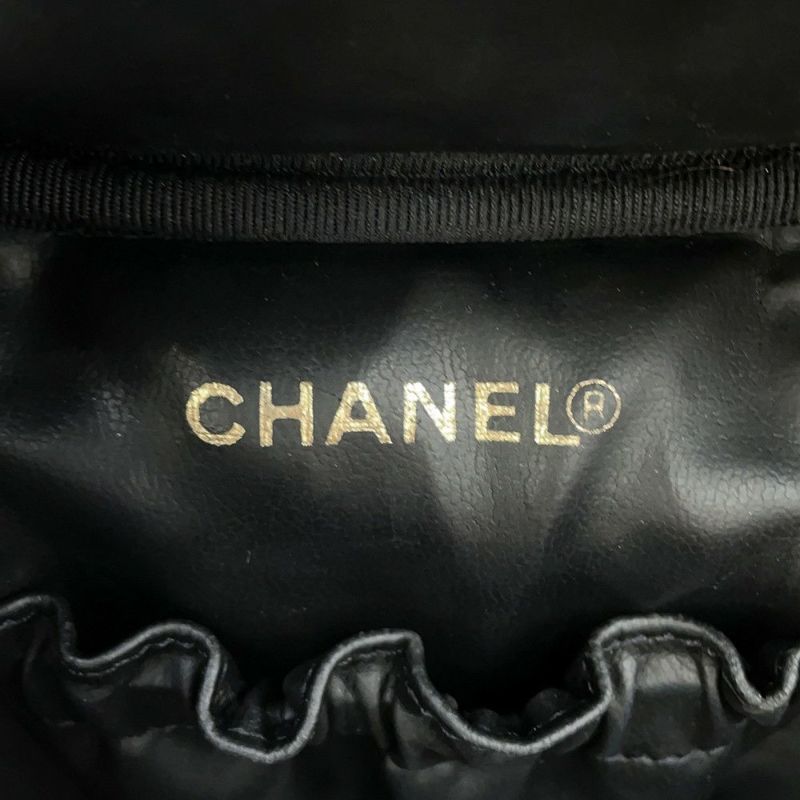 シャネル バニティバッグ ココマーク キャビアスキン 縦型 A01998 CHANEL 化粧ポーチ コスメポーチ 黒