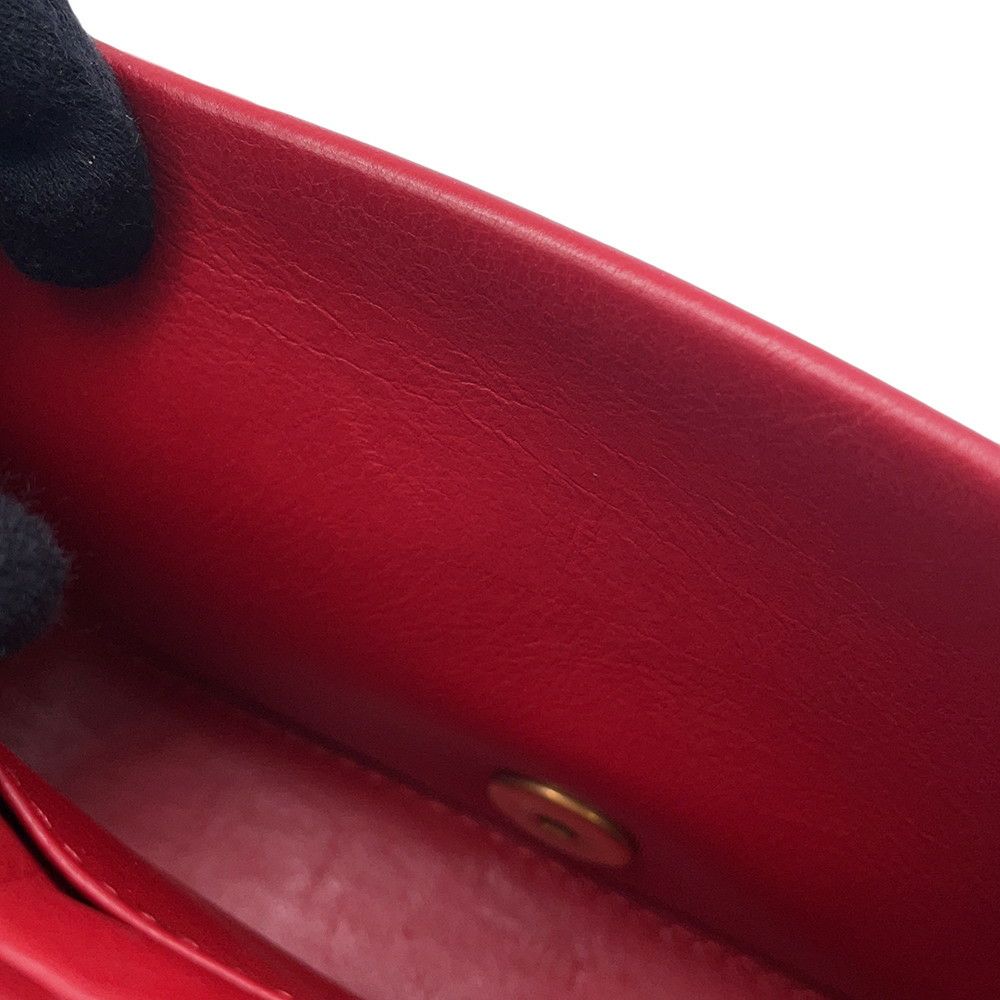 シャネル チェーンショルダーバッグ マトラッセ ココマーク ラムスキン CHANEL バッグ 赤