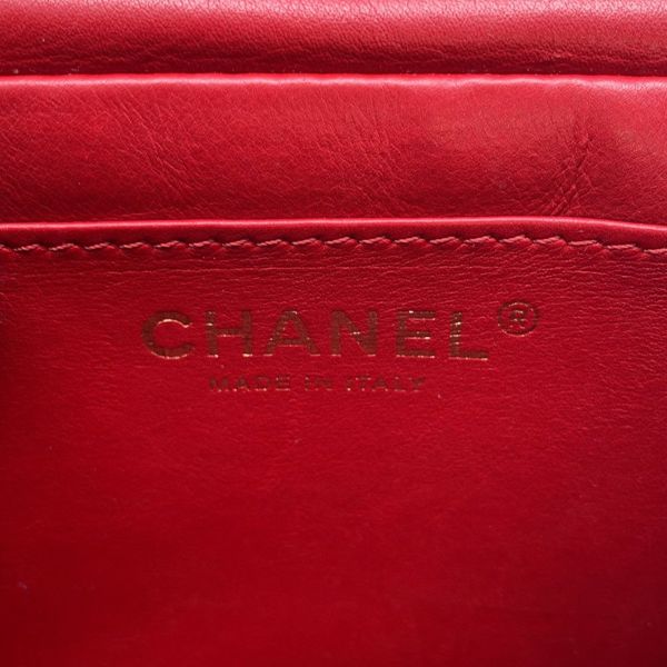 シャネル チェーンショルダーバッグ マトラッセ ココマーク ラムスキン CHANEL バッグ 赤