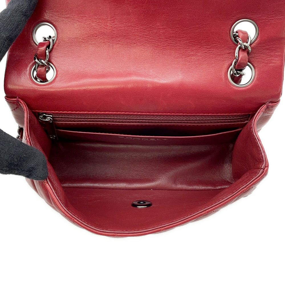 シャネル チェーンショルダーバッグ ココマーク ラムスキン CHANEL ミニ フラップ バッグ